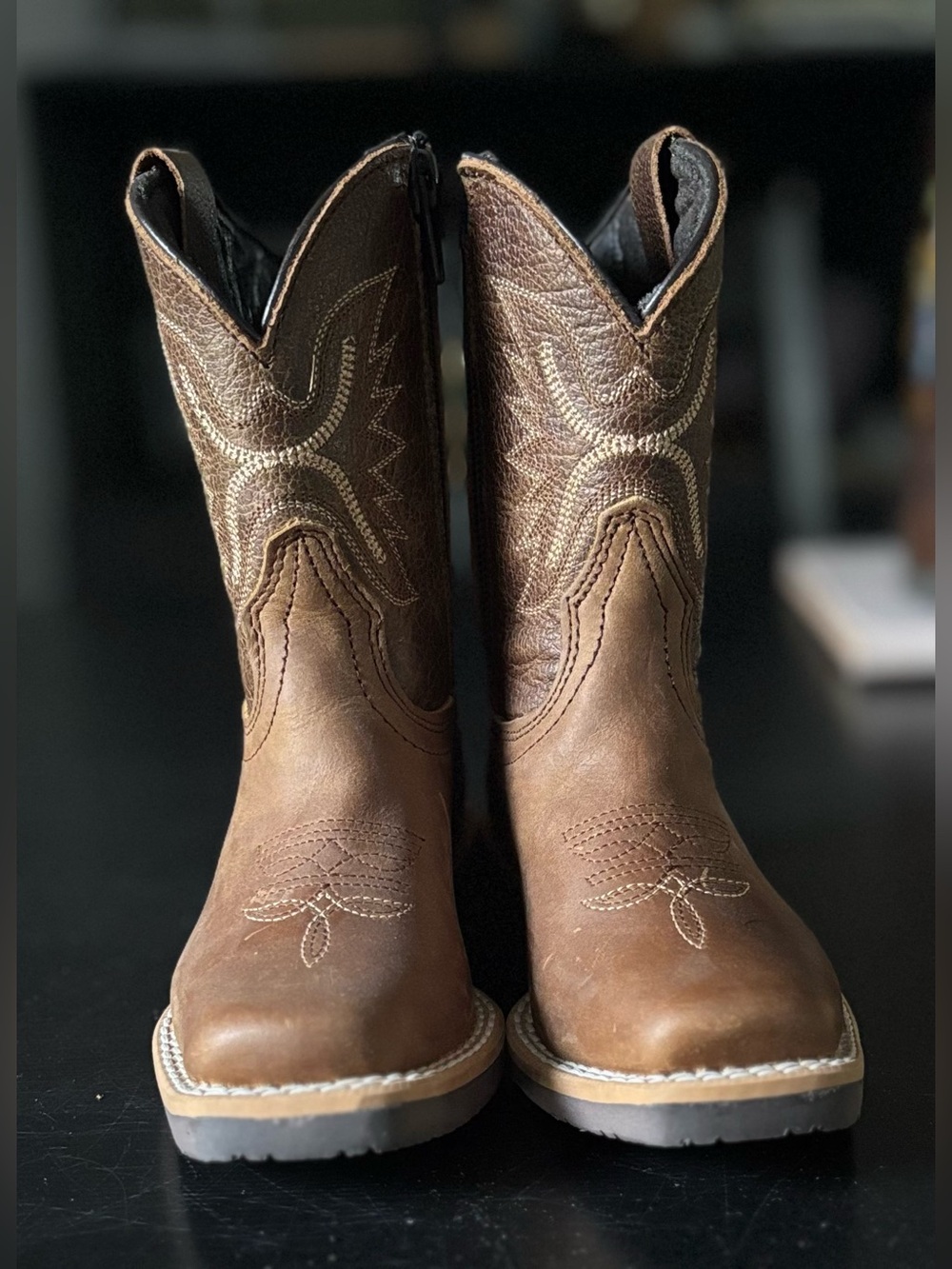 J.B. Dillon Toddler 7.5 Western Cowboy Boots Brown Leather